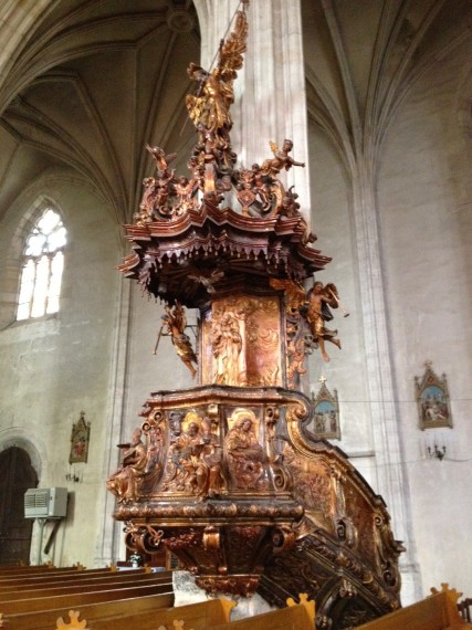 The pulpit in St Michaels is quite ornate